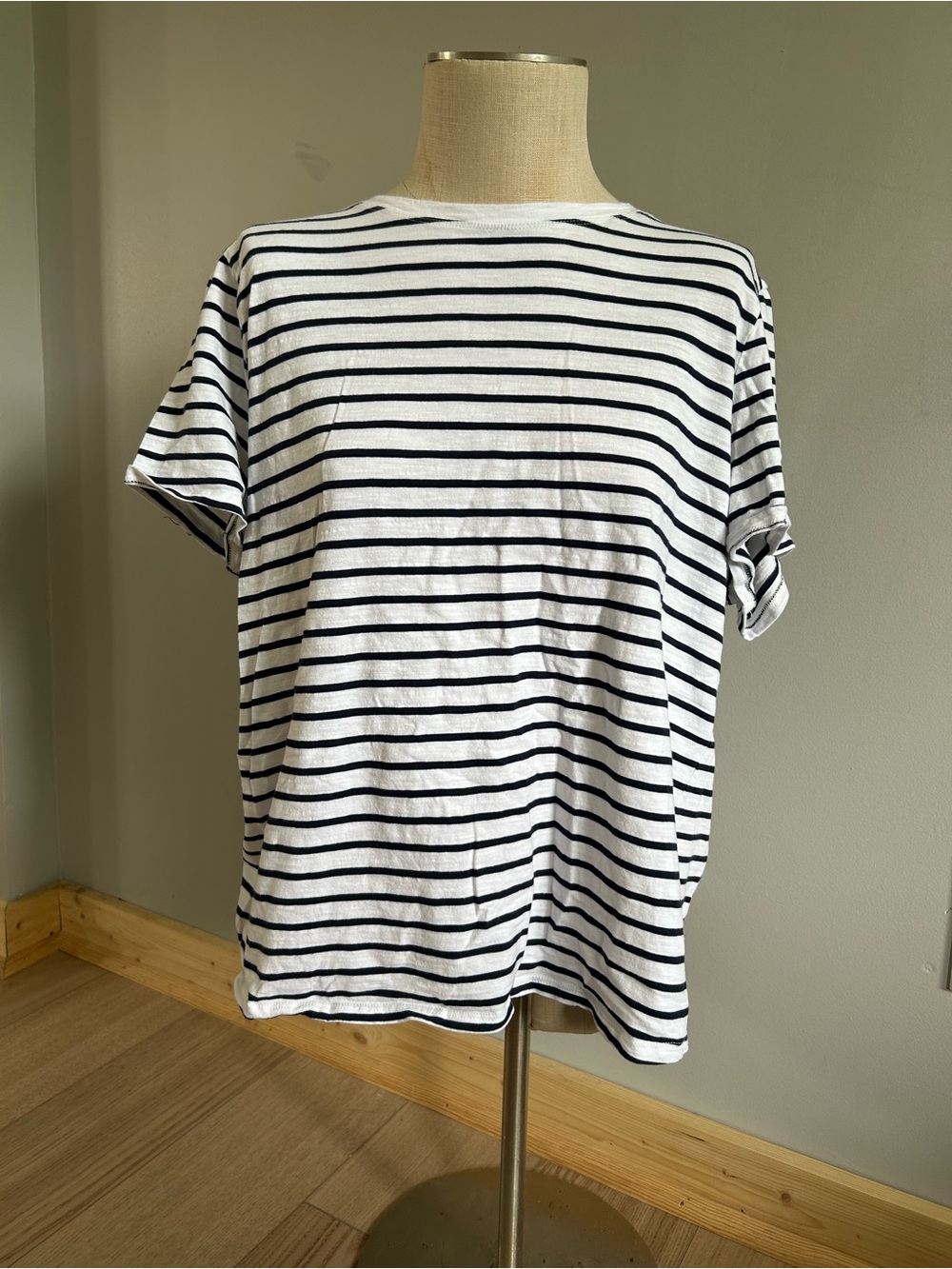 Classic Black & White Striped Short Sleeve Tee